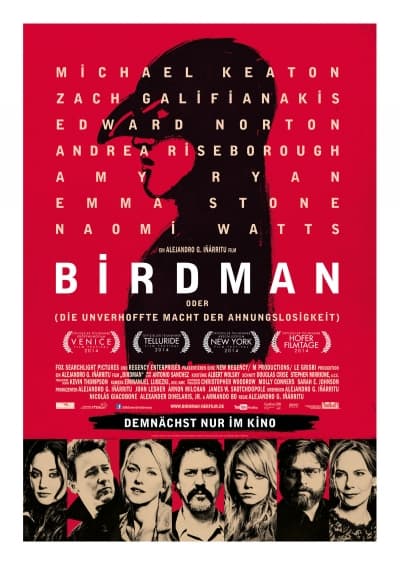 Filmplakat Birdman oder die unverhoffte Macht der Ahnungslosigkeit